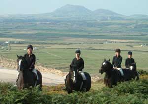 Riding on the headland with a magnificent paroramic view of Hell's Mouth Bay.